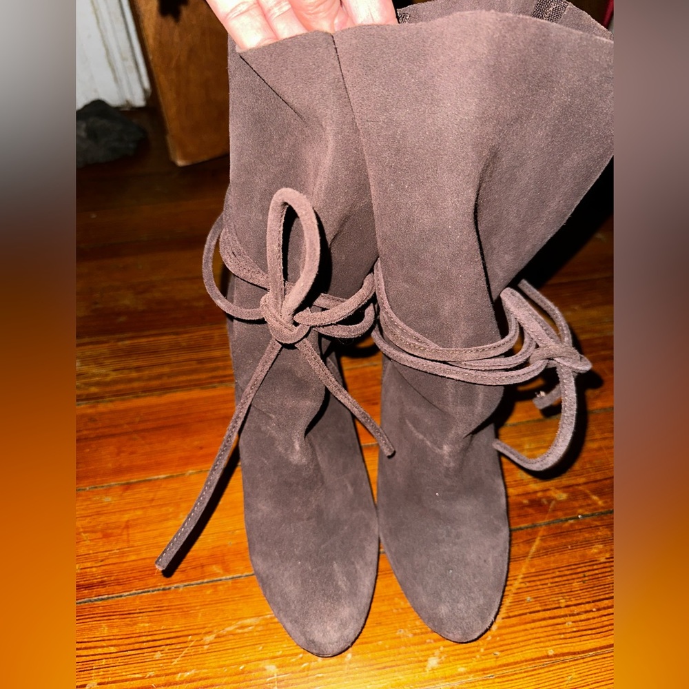 Brown Suede Calf Boots